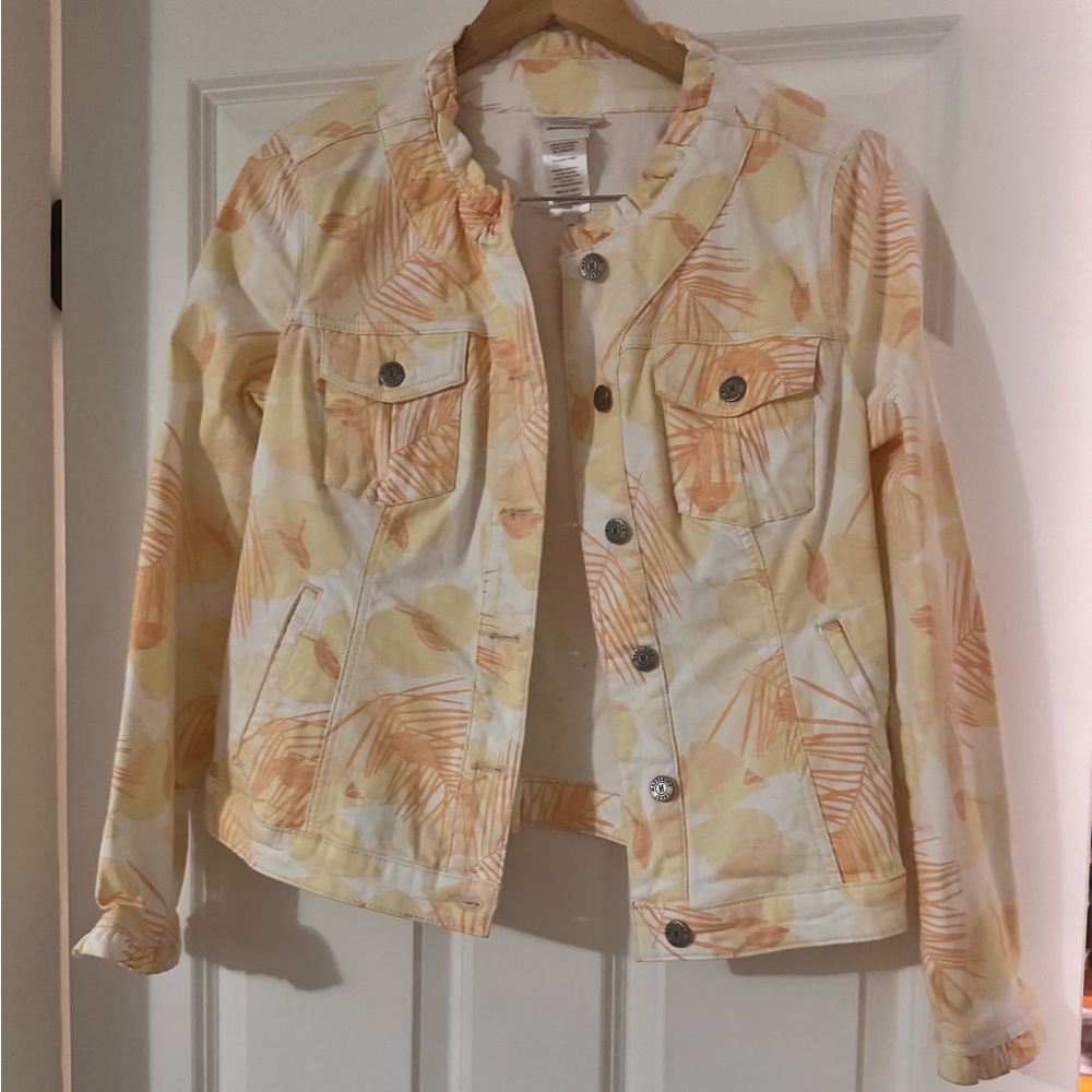 Women's Orange Patterned Jacket - Picture 2 of 4